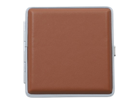Metalowa Papierośnica Pokryta Gładką Ekoskórą w Kolorze Ceglanym