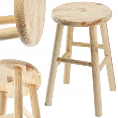 TABORET DREWNIANY KUCHENNY STOŁEK KRZESŁO 46cm SOLIDNY SOSNOWY DO na Arena.pl