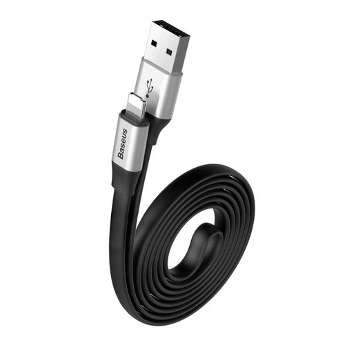 Kabel USB Micro Iphone 2w1 Baseus Portable 1,2m 2A srebrny na Arena.pl
