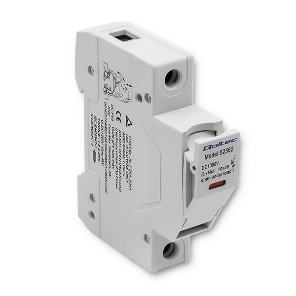 Qoltec Podstawa bezpiecznikowa z diodą + bezpiecznik DC 1P 1000V 30A 10x38 solar zdjęcie 1