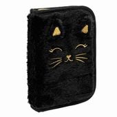 piórnik jednoklapk. z wypos.fluffy kitty black2591