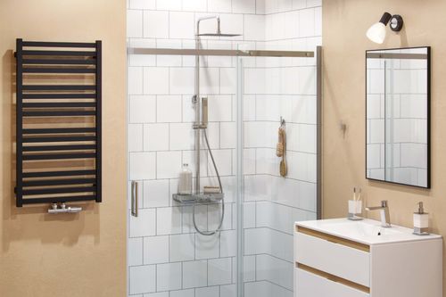 Horos grzejnik łazienkowy 96x50 cm, czarny soft na Arena.pl