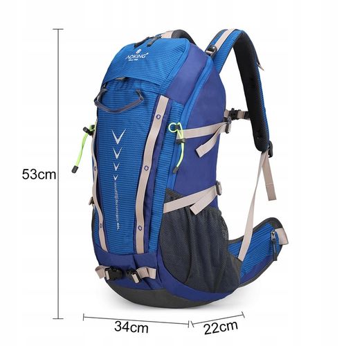 Plecak turystyczny 40l AOKING, niebieski, z miejscem na bukłak na Arena.pl