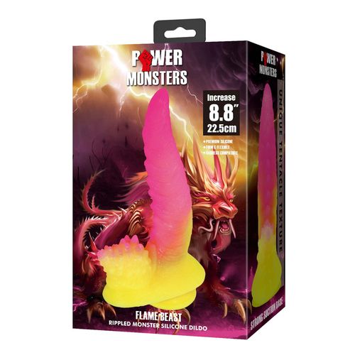 Monster Dildo Flamebeast Ze Stymulatorem Łechtaczki Power Monsters 22,5 Cm na Arena.pl