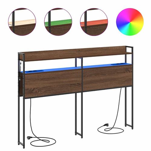 Zagłówek z półką Brązowy dąb 150 cm Materiał drewnopochodny na Arena.pl