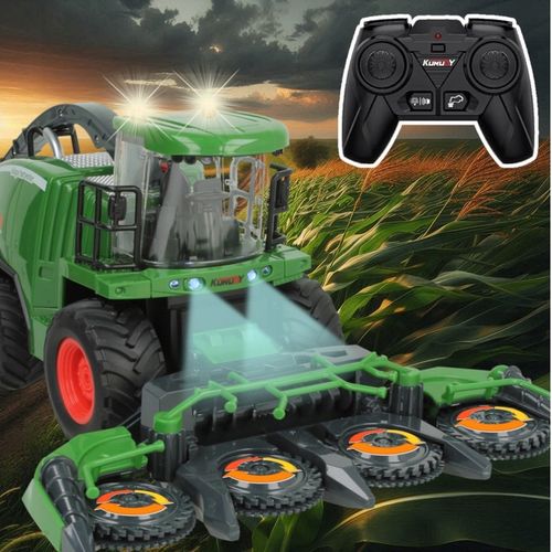 Zdalnie Sterowany Kombajn Ruchome Elementy Świeci DYM Prezent dla 5 6 Latka na Arena.pl