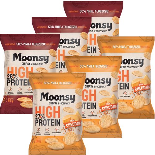 Moonsy Chipsy z soczewicy o smaku Barbecue & Cheddar 60 g x 6 sztuk na Arena.pl