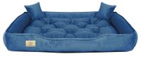 legowisko dla psa kojec 130x105 cm welur niebieski