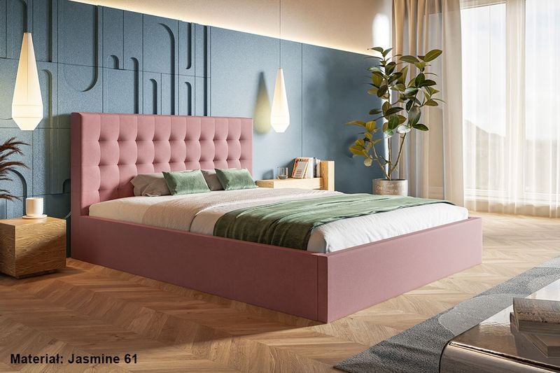 Łóżko tapicerowane slim2 180x200 ze Stelażem i pojemnikiem kolory zdjęcie 2