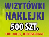 Naklejki etykiety wizytówki jednostronne 500 szt.