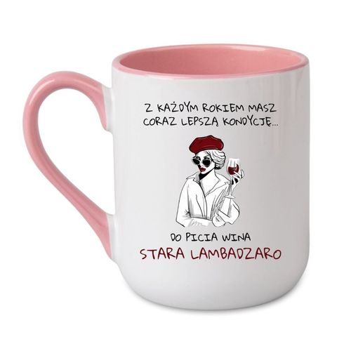 KUBEK "STARA LAMBARDZIARO" Wzór - Elegant Coffee Różowy 330 ml na Arena.pl