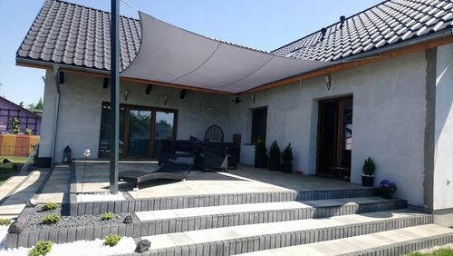 ŻAGIEL PRZECIWSŁONECZNY WODOSZCZELNY PREMIUM DO OGRODU NA TARAS SZARY 2X2 na Arena.pl