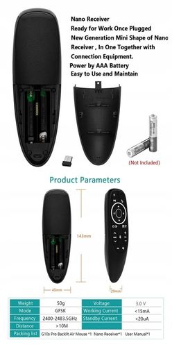 AIR Mouse mini pilot SMART TV PC G10S Pro z Podświetleniem na Arena.pl