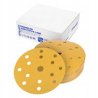 50x PAPIER ŚCIERNY NA RZEP 150mm 15H KRĄŻEK P400