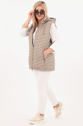 KAMIZELKA PIKOWANA DAMSKA PRZEJŚCIOWA DUŻE ROZMIARY BEZRĘKAWNIK Z KAPTUREM na Arena.pl