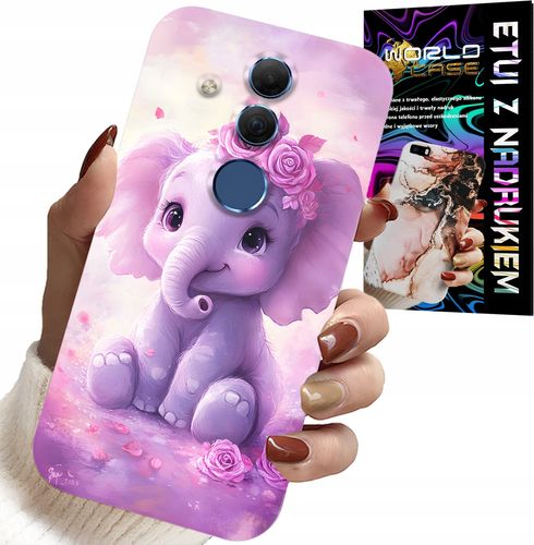 ETUI DO HUAWEI MATE 20 LITE - SŁODKI SŁONIK NA RÓŻOWYM TLE CASE +FOLIA na Arena.pl