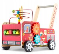 Drewniany pchacz dla dzieci jeździk chodzik straż pożarna zabawki