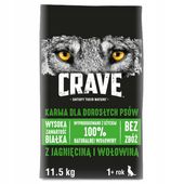 SUCHA KARMA BEZZBOŻOWA CRAVE DLA PSA Z JAGNIĘCINĄ I WOŁOWINĄ 11,5KG