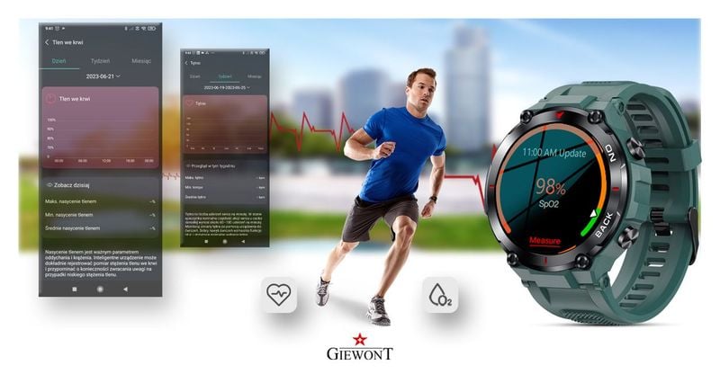 Smartwatch Giewont GW460-2 Zielony GPS zdjęcie 10