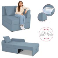 Łóżko dziecięce sofa kanapa rozkładana pojemnik błękitny welur Denis Family