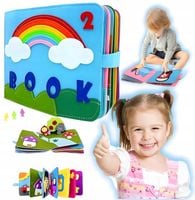 KSIĄŻKA SENSORYCZNA KSIĄŻECZKA MONTESSORI 3D DLA DZIECI EDUKACYJNA FILCOWA