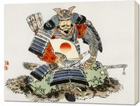 Obraz 90x70cm Samurai, Kōno Bairei Japoński Vintage do Salonu