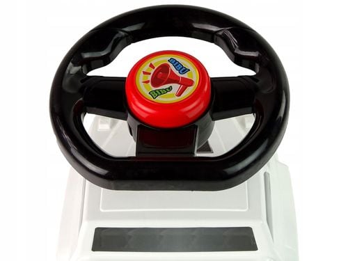 Samochód Jeździk Pchacz Klakson Piszczałka Oparcie Biały na Arena.pl