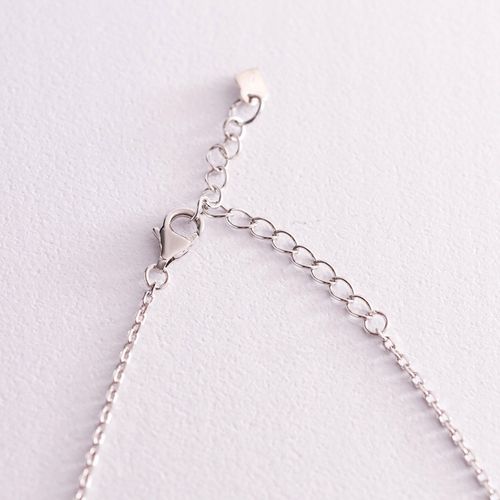 SREBRNY Naszyjnik Damski Łańcuszek SREBRO pr. 925 Koniczynka ONYKS + GRATIS na Arena.pl