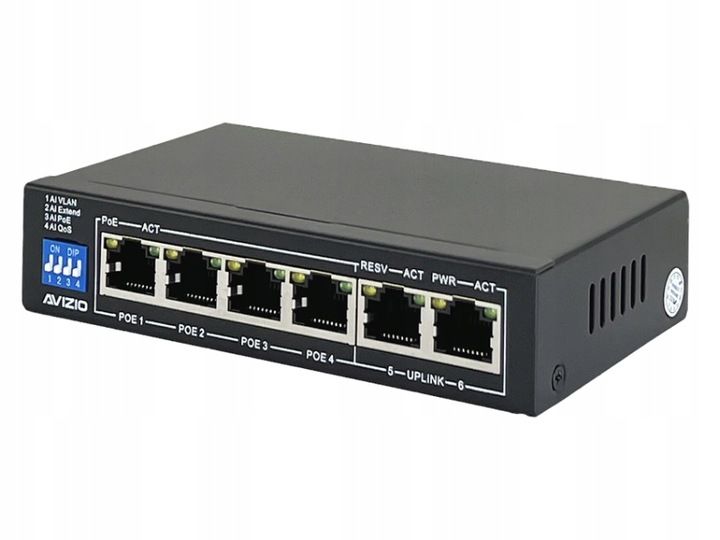 Switch POE 4xPOE 2xUplink 60W 4POE zdjęcie 2