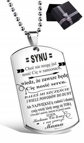 PREZENT DLA SYNA OD MAMY GRAWER NASZYJNIK NIEŚMIERTELNIK PUDEŁK GRATIS G403 na Arena.pl