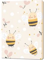 Obraz 70x100cm Wzory dla Dzieci, Dziewczynki i Chłopca - Pszczółki
