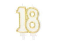 Świeczka urodzinowa cyfra „18”, złota