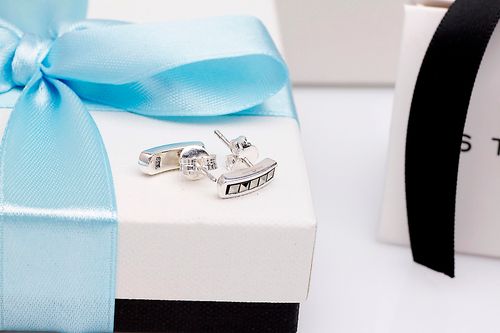 srebrne kolczyki z dużymi kwadratowymi markazytami - kdm2890 na Arena.pl