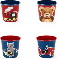 Kubeczki porcelanowe Excelsa Vintage Toys wielokolorowe 4 szt. 90 ml