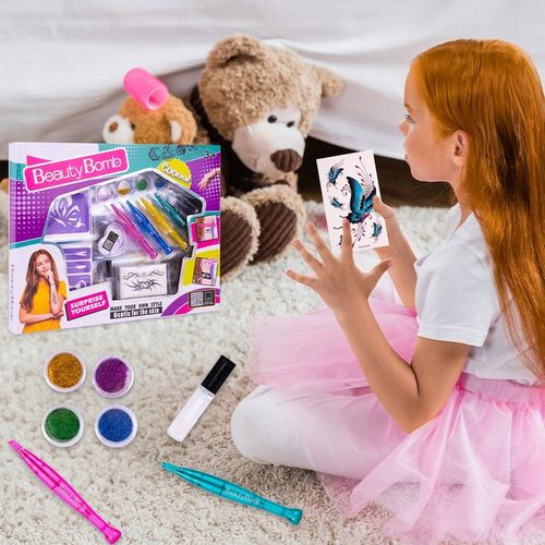 ZESTAW DO ROBIENIA TATUAŻY DUŻY BROKATOWE TATUAŻE ZMYWALNE SZABLONY DIY na Arena.pl