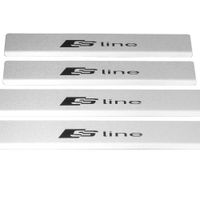 Listwa progowa AUDI A6 C8 SLINE Stal nierdzewna 304 mat z czarnymi literami