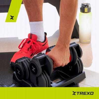 Zestaw hantli regulowanych TREXO 2 x 5,75 kg czarny 11,5 kg| na Arena.pl