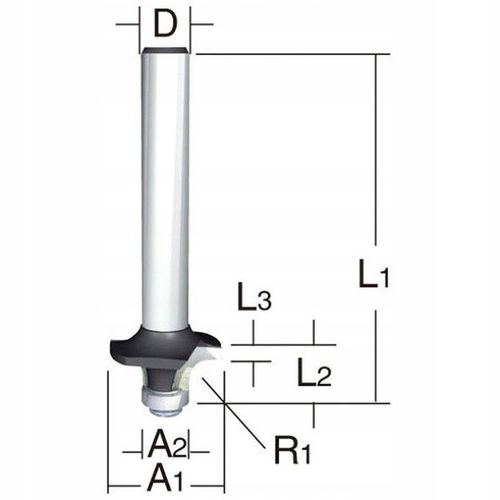 MAKITA Frez do zaokrągleń R2 trzpień 8 mm D-11184 z łożyskiem 16,7mm na Arena.pl