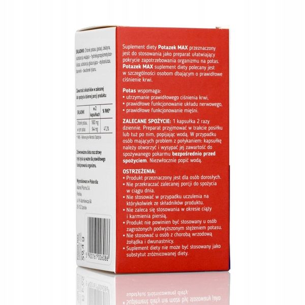 Potazek chlorek potasu 900mg potas 50 kaps zdjęcie 5