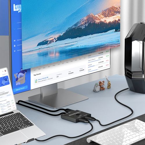 Przełącznik Type-C KVM2 3.1 Thunderbolt 3 2 wejścia 1 wyjście model AB201 na Arena.pl