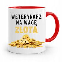 Kubek Czerwony Weterynarza Na Wagę Złota Prezent Z Nadrukiem Ze Zdjęciem