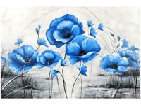 60X40CM NIEBIESKIE MAKI OBRAZ