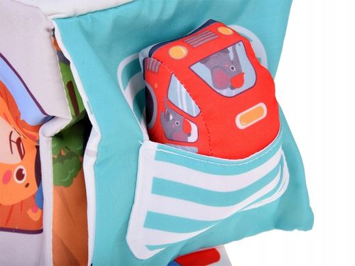 Miękka Kostka Sensoryczna Pojazdy pudełko z chusteczkami montessori ZA5587 na Arena.pl