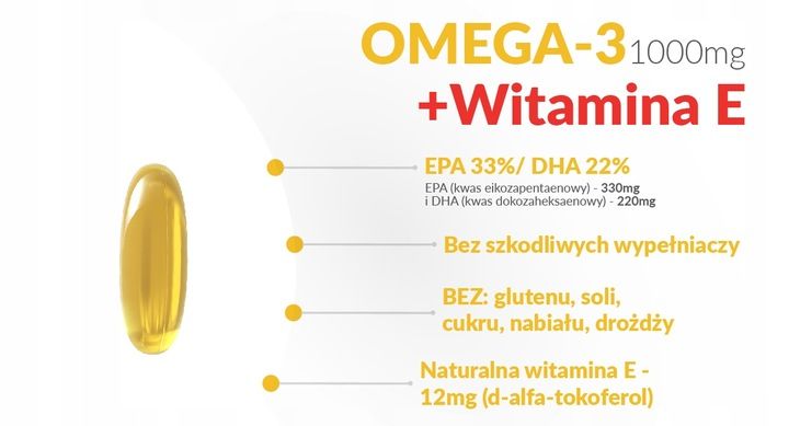 OMEGA 3 FORTE KWASY EPA330 DHA220+WITAMINA E 90tab zdjęcie 2