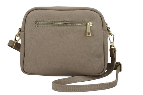 Torebka skórzana na ramię pikowana - Beżowa na Arena.pl