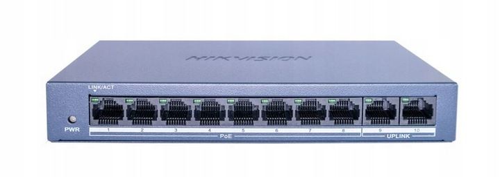 SWITCH PoE 8x PoE do kamer HIKVISION 60W 10/100Mb zdjęcie 2