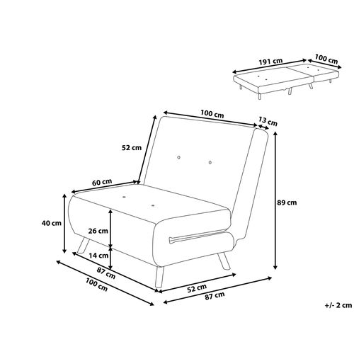 Sofa rozkładana czerwona FARRIS na Arena.pl
