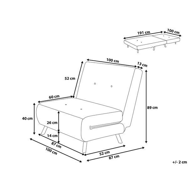 Sofa rozkładana czerwona FARRIS zdjęcie 9