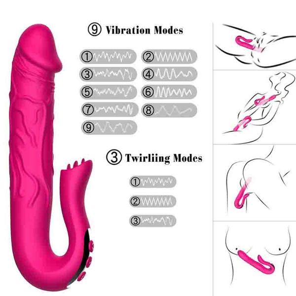 Realistic Tongue Stimulating Dildo Vibrator zdjęcie 12