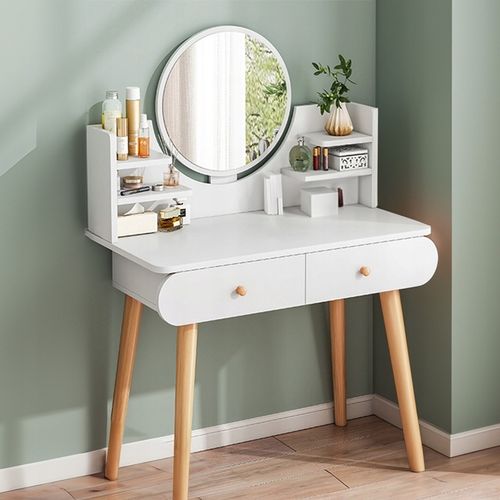 TOALETKA KOSMETYCZNA Z LUSTREM MAKIJAŻ BIAŁA DUŻA SKANDYNAWSKA LOFT na Arena.pl